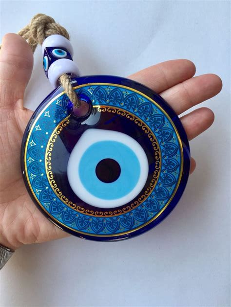 Turkish Glass Blue Evil Eye Wall Hanging Ornament 